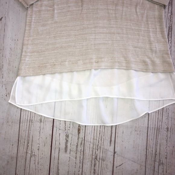 Express Linen Tan Crew Neck Sweater - Picture 3 of 6